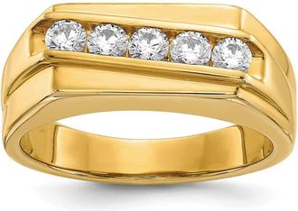 Diamond2Deal 14k Yellow Gold Lab Grown Diamond Wedding Band Ring 1/2Ct Clarity- VS Color- G-H