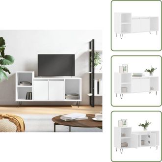 vidaXL Mobile TV con scomparti - vidaXL Mobile Porta TV Bianco 100x35x55 cm in Legno Multistrato - Mobile TV con piano decorativo