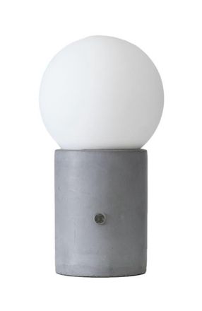 Brightech Kai 11 Modern Frosted Glass Orb Table Lamp with USB Charging Port and Built-In 3-Way Dimmer in Cement Gray at Nordstrom