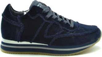 Philippe Model Blauwe Su&egrave;de Damessneakers Herfst/Winter - Dames - Sneakers - Blauw - 35 EU - Su&egrave;de - Schoenen