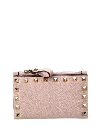 Valentino Rockstud Grainy Leather Card Case