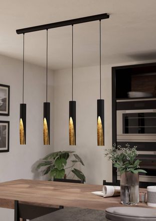Eglo Eglo Barbotto Modern Black & Gold Pendant Light WBS