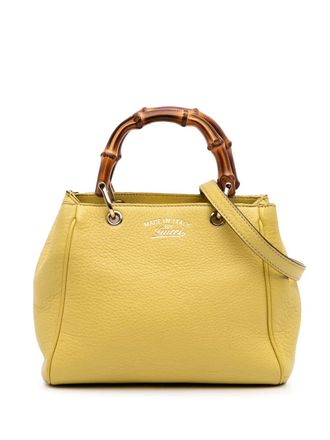 Gucci 2016-2025 Mini Calfskin Bamboo Shopper satchel - women - Calf Leather - One Size - Yellow