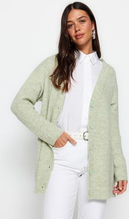 Trendyol Modest Dames Groen Effen Lang Regular fit Modest Vesten