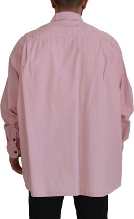 Dolce & Gabbana Mens Pink Casual Button Down Long Sleeves Shirt Cotton