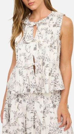 Blu Pepper Pleated Top in Black Multi at Nordstrom Rack, Size Medium