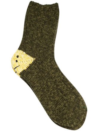 KAPITAL Rainbowy Happy Heel socks - Green