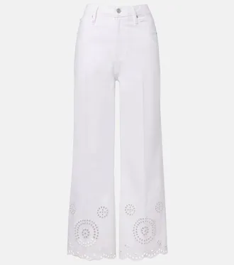 Frame Denim The Eyelet embroidered flared jeans