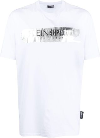 Plein Sport logo-print short-sleeved T-shirt - men - Cotton/Elastane/Polyester/Polyurethane - XXXXL - White