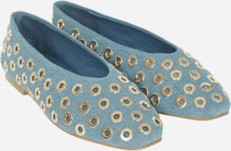 BERENICE Womens Stud Ballerina Flats In Denim