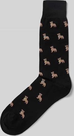 Paul Smith Socken mit gerippten B&uuml;ndchen Modell IRWIN BULLDOG in Black, Gr&ouml;&szlig;e 1