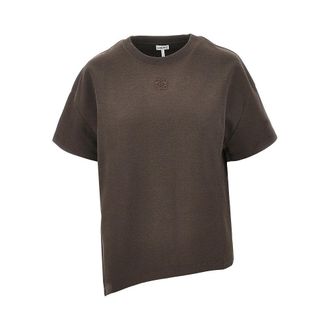 Loewe Anagram embroidery asymmetrical T-shirt Woman S