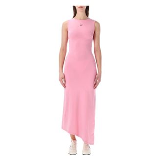 Marine Serre Midi Dresses, female, Pink, Size: M Midi Dress Moon Pearl