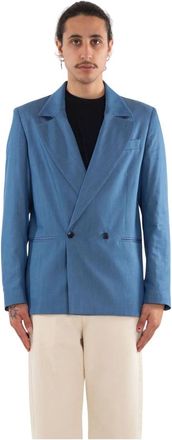 Costumein Denim Blazer in Donatien Stijl - Heren - Blazers - Blauw - XL - Denim - Jassen