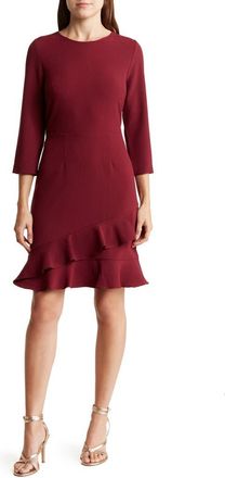 Julia Jordan Ruffle Hem Sheath Dress in Wine at Nordstrom Rack, Size 10