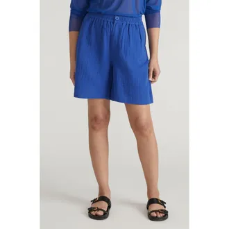 Universal Standard Cotton Gauze Beach Shorts in Ultramarine Blue at Nordstrom, Size Xxx-Large