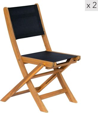 Nordlys Set 2 sillas de jardin en madera de acacia y textileno