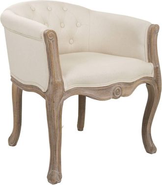 Wanderlust Deco Butaca De Madera Tapizada Blanca 61x61x71