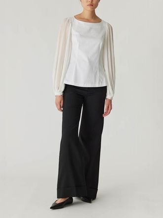 Rebecca Taylor Heavy Cotton Chintz Boat Neck Top