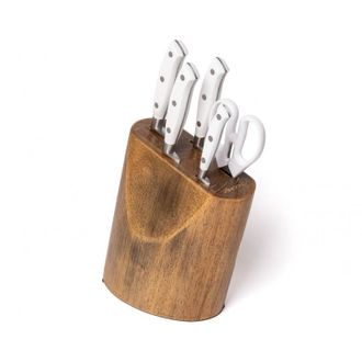 Arcos Juego Cocina Riviera Blanco - Juego Compuesto Por Los B&aacute;sicos Para Un Cocina Bien Equipada. Todo Organizado En Un Taco De Madera De Caucho Lacado En C