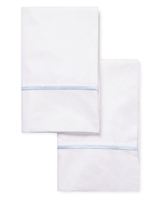 Melange Home 300 Thread Count Percale Cotton Single Marrow Embroidered Pillowcases