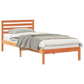 Berkfield Home Elegant with Headboard Wax brown 80 x 220 cm Solid pine wood in Tan
