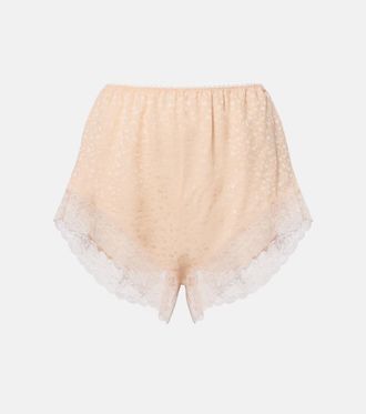 Chlo&eacute; Chlo&eacute; Lace-trimmed silk jacquard shorts