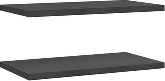 vidaXL Vidaxl - Estantes De Pared 2 Uds Acero Inoxidable Negro 75x40x3 Cm