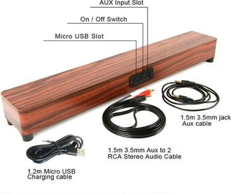 Trade Shop Trade Shop - Shower Soundbar Case Aux Wood Bluetooth 4.2 Tableta De Tv Inteligente Wireless Tv Tv