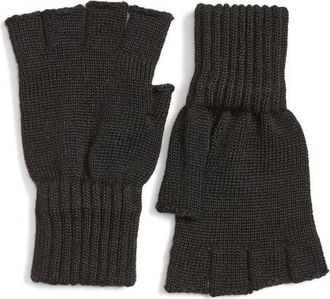Barbour Fingerless Wool Gloves in Black at Nordstrom, Size Medium