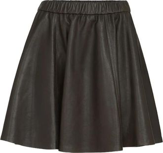 Brunello Cucinelli Polished Nappa-leather Mini Circle Skirt