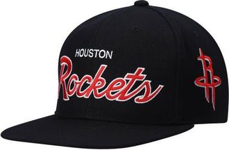 Mitchell & Ness Mens Mitchell & Ness Black Houston Rockets Hardwood Classics Script 2.0 Snapback Hat at Nordstrom