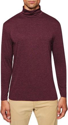 ConStruct Solid Mock Neck Long Sleeve Shirt in Burgundy at Nordstrom, Size Medium