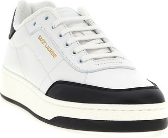 Saint Laurent Mens Bicolor Calfskin Low Top Sneakers