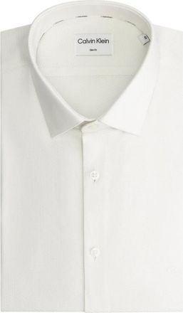 Calvin Klein Overhemden Wit - Heren - Zakelijke Overhemden - Wit - 4XS - Katoen - Overhemden