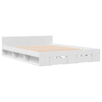 Berkfield Home Modern Bed Frame with Drawers without Mattress White 120x200 cm | Size: Small Double