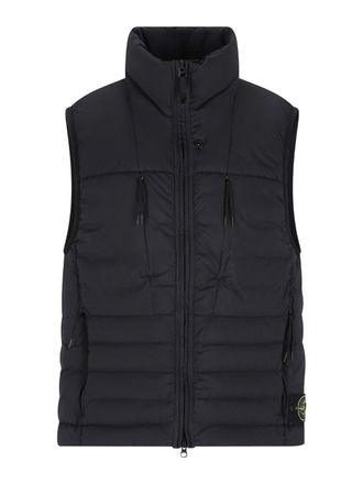 Stone Island Blue Vest With Pockets