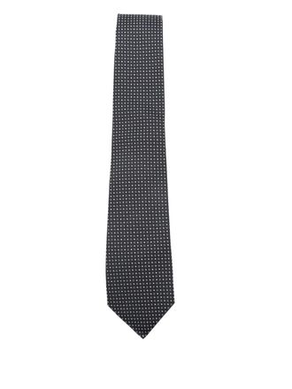 Kiton polka-dot silk tie - Blue