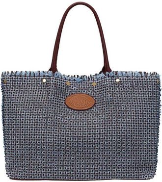 Hammitt Olympia Woven Totel in Blueberry Sorbet/Gold at Nordstrom