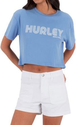 Hurley Rollers Boxy Crop Cotton Graphic T-Shirt in Provence at Nordstrom Rack, Size X-Small
