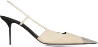Saint Laurent Zapatos de tac&oacute;n con tira trasera de cuero Jeanne de Saint Laurent