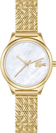 Lacoste Mini Crocodelle Mesh Strap Watch, 28mm in Gold at Nordstrom