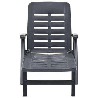 Berkfield Home Folding Sun Lounger Plastic Anthracite in Dark Grey