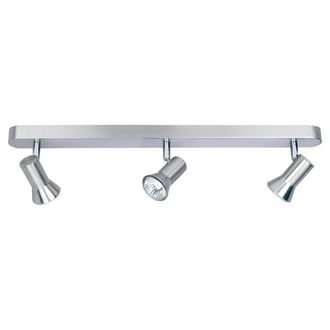 Netlighting Magnum 3 Light Spotlights Bar Brushed Steel GU10 in Grey