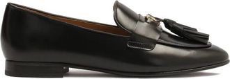 Kazar Platte instap halfschoenen met klompen - Dames - Loafers - Zwart - 39 1/2 EU - Leer - Schoenen