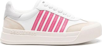 Dsquared2 striped lace-up sneakers - women - Leather - 37 - White