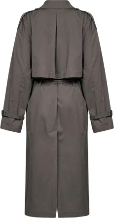 Toteme Womens Trench Coat Cotton-Blend Mud & Raincoats