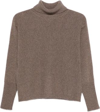 Arovescio Maglione a coste a collo alto - Marrone