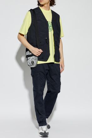 Stone Island T-shirt With Printed Logo, Mens, Yellow