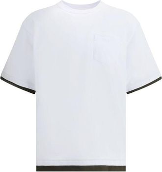 sacai White Cotton Mens Sportswear